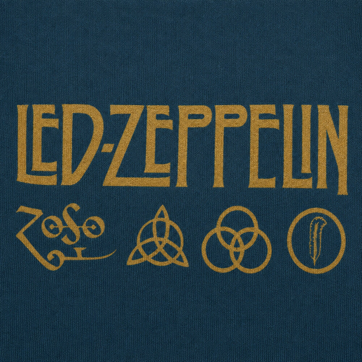 Led Zeppelin Four Symbols Hoodie — print detail close-up