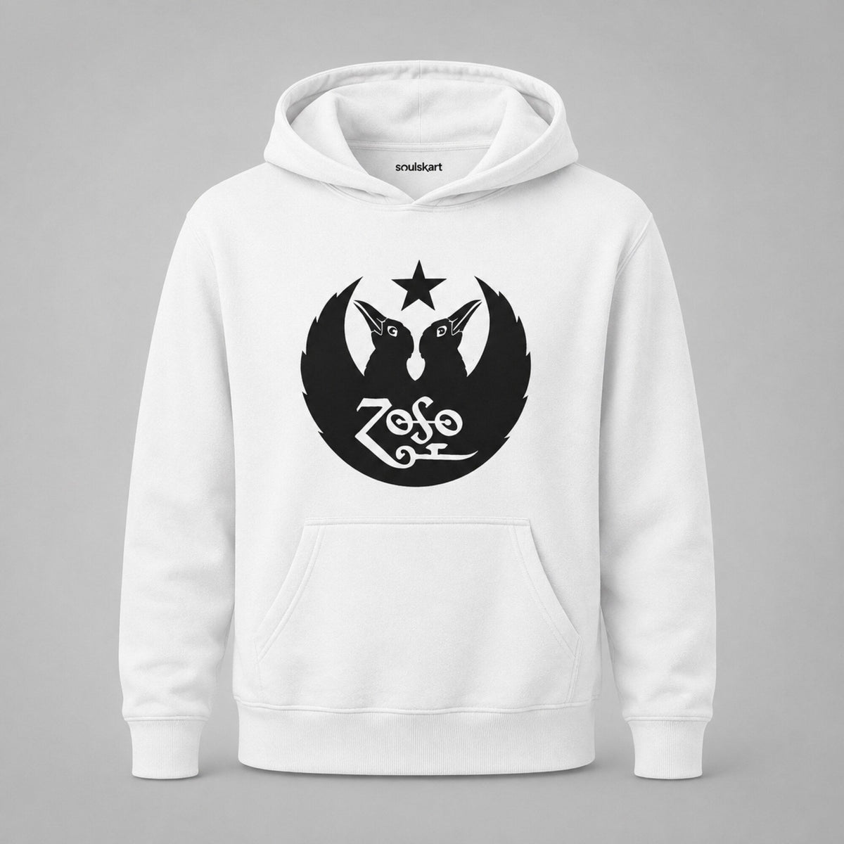 Led Zeppelin ZoSo Raven Emblem Hoodie — front view