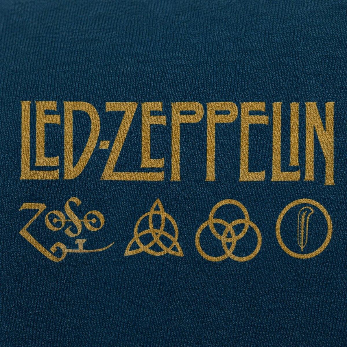 Led Zeppelin Four Symbols Tee — print detail close-up