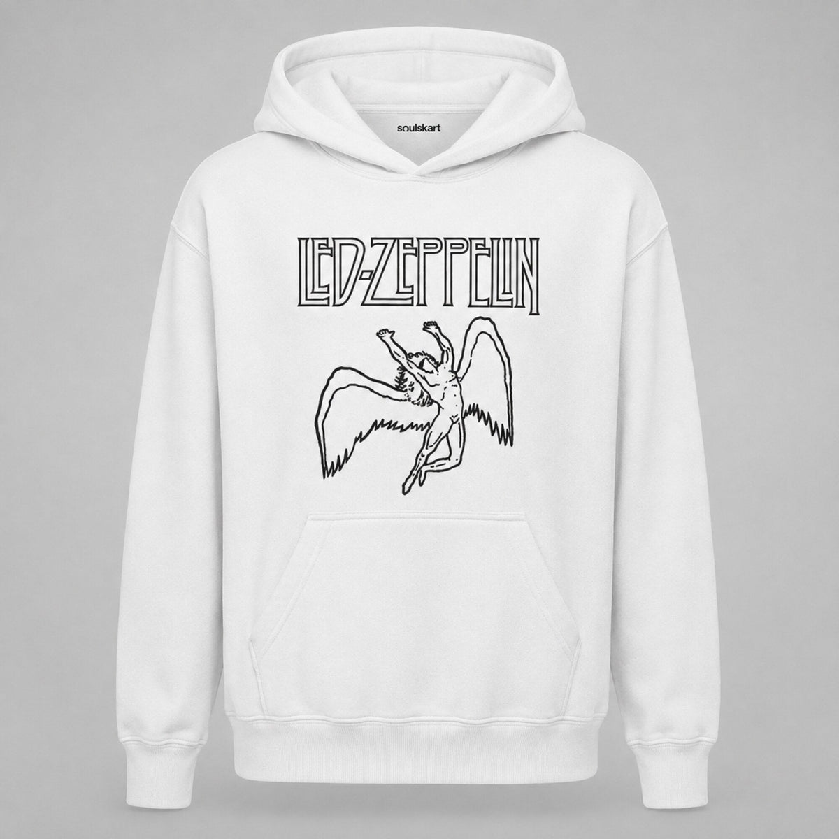 Led Zeppelin Unisex White Hoodie — front view