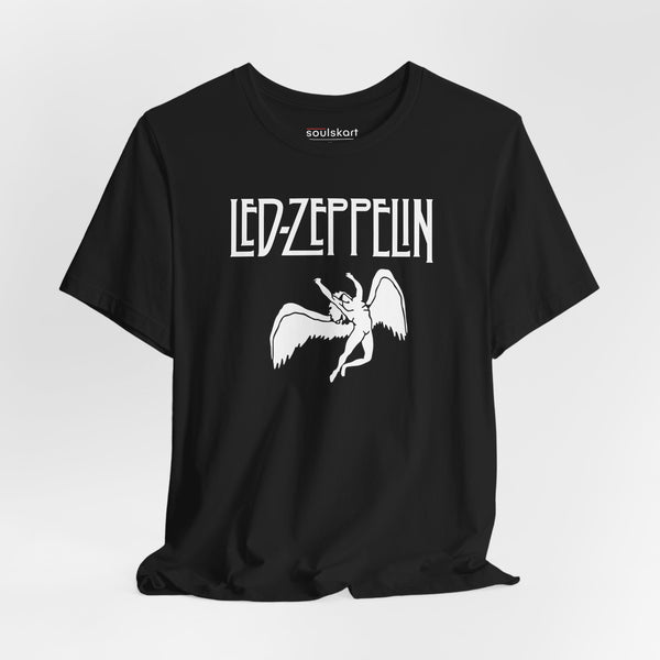Led Zeppelin Winged Angel Tee — Black — main product image