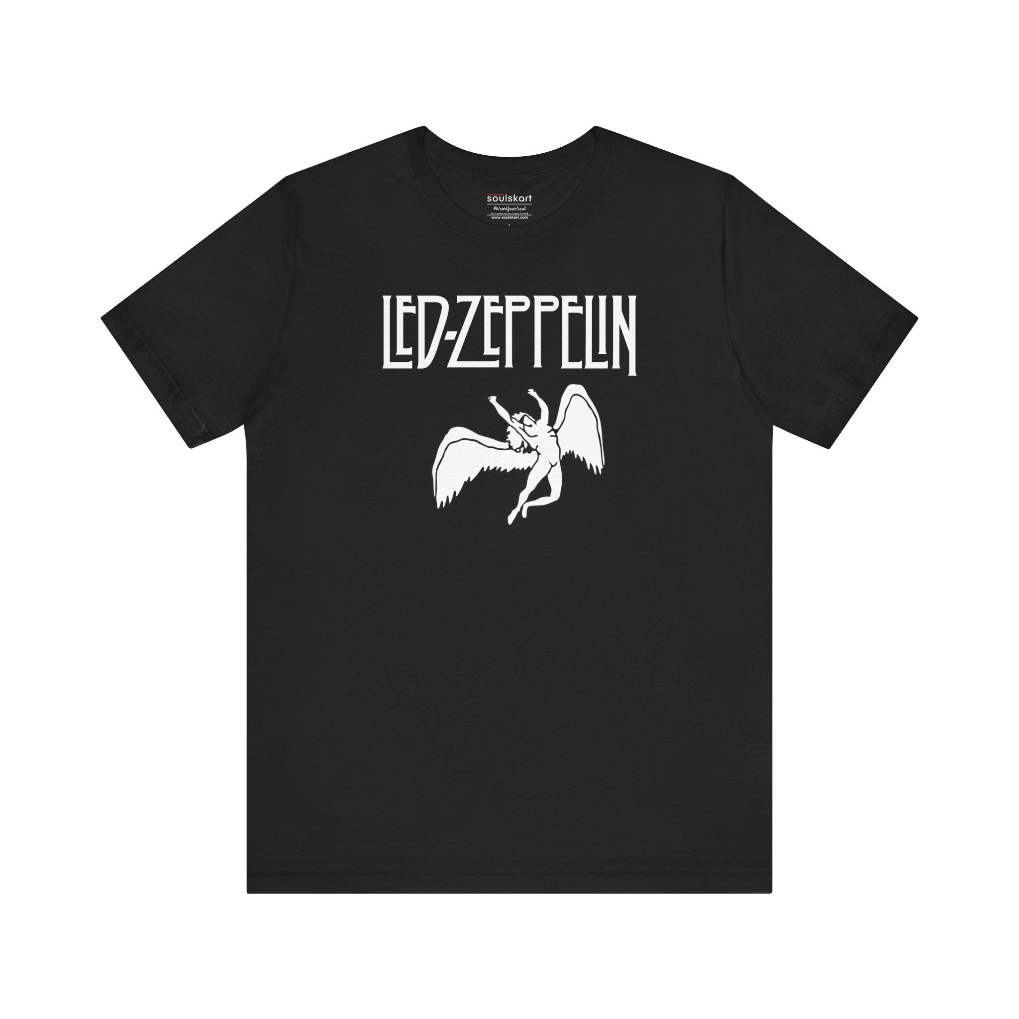 Led Zeppelin Winged Angel Tee — Black — front view