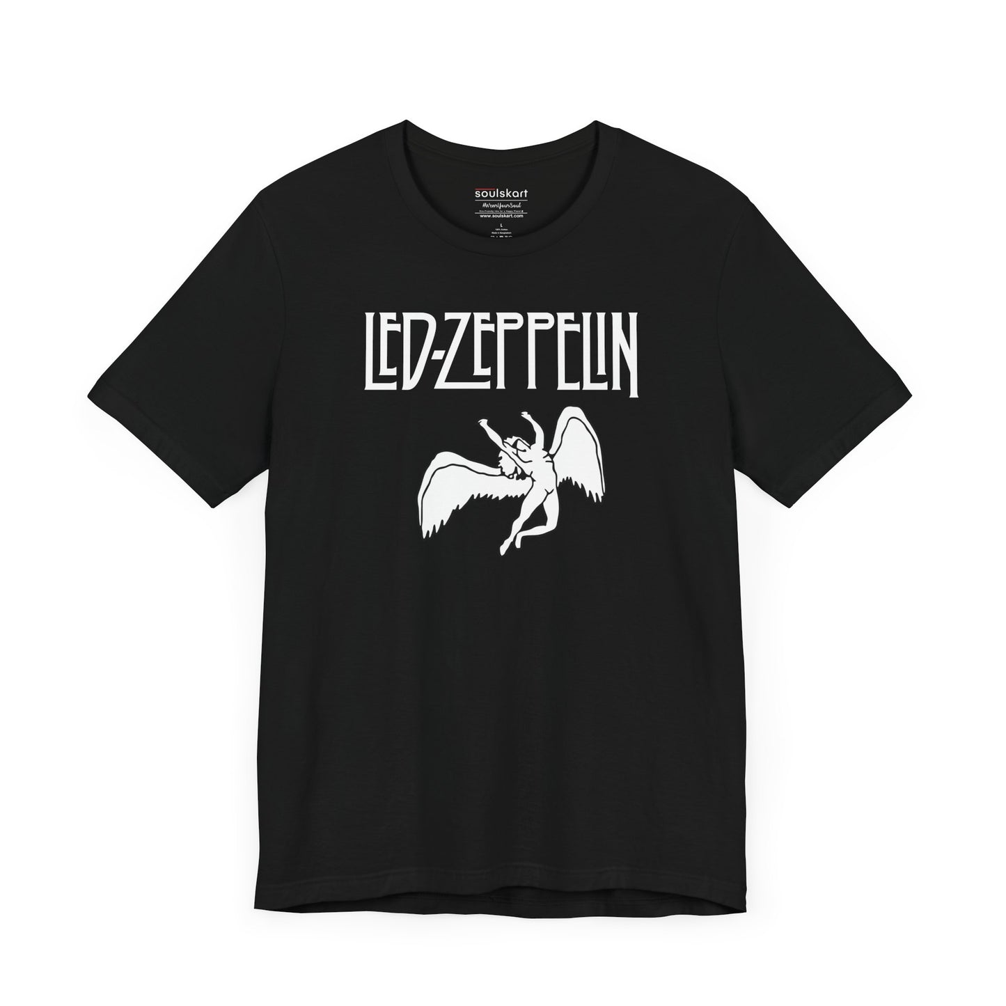 Led Zeppelin Winged Angel Tee — Black — side view