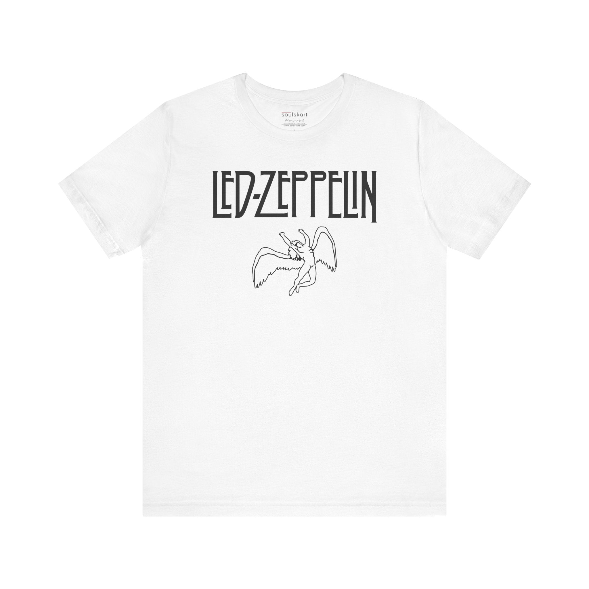 Led Zeppelin Winged Angel Tee — White — front view