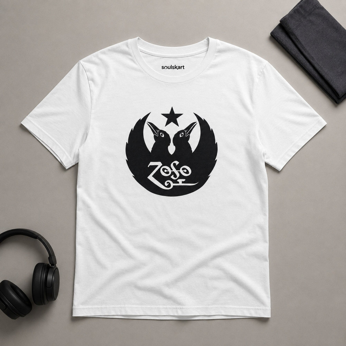 Led Zeppelin ZoSo Unisex T-Shirt — on hanger