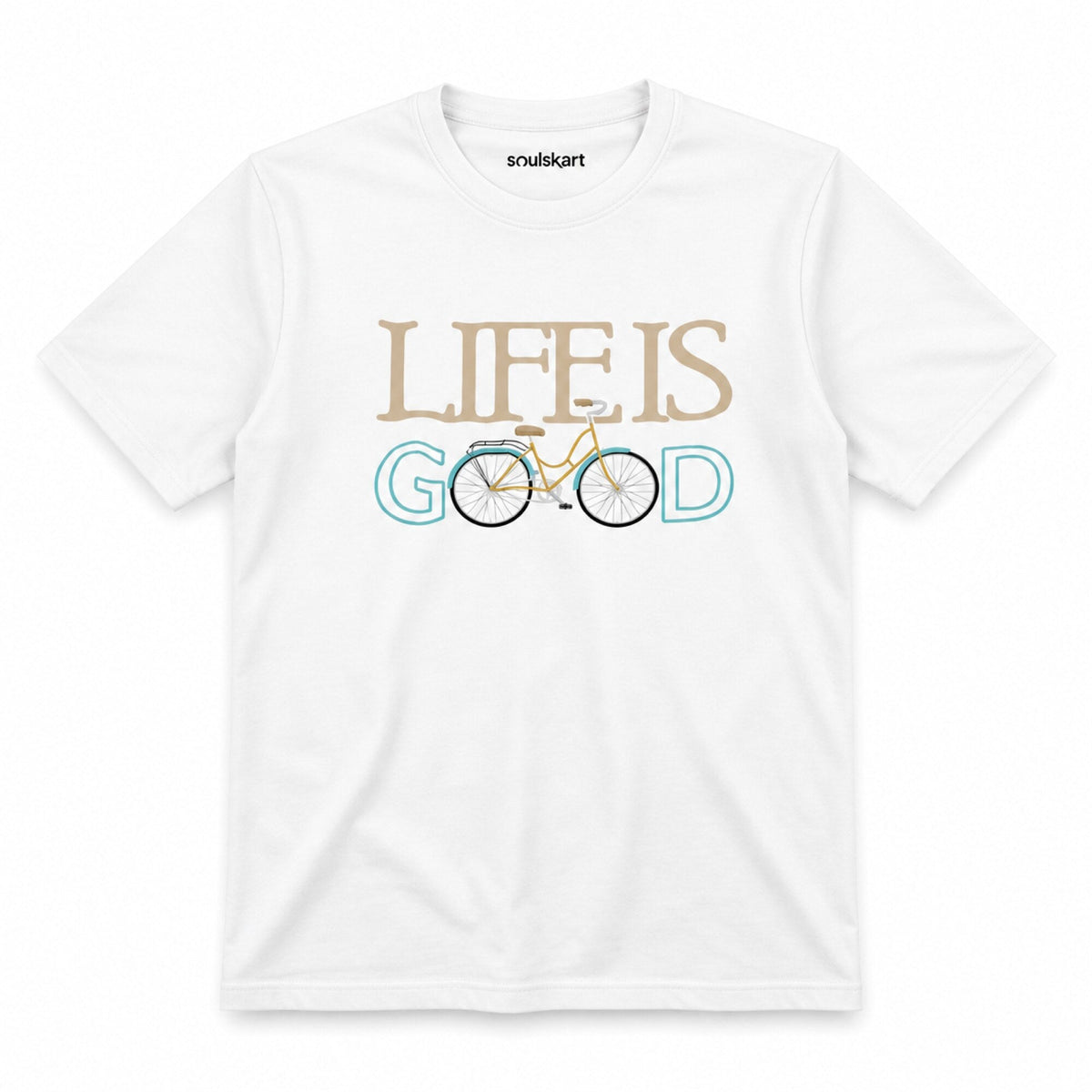 Life is Good Cycling Unisex Printed T-Shirt — front view