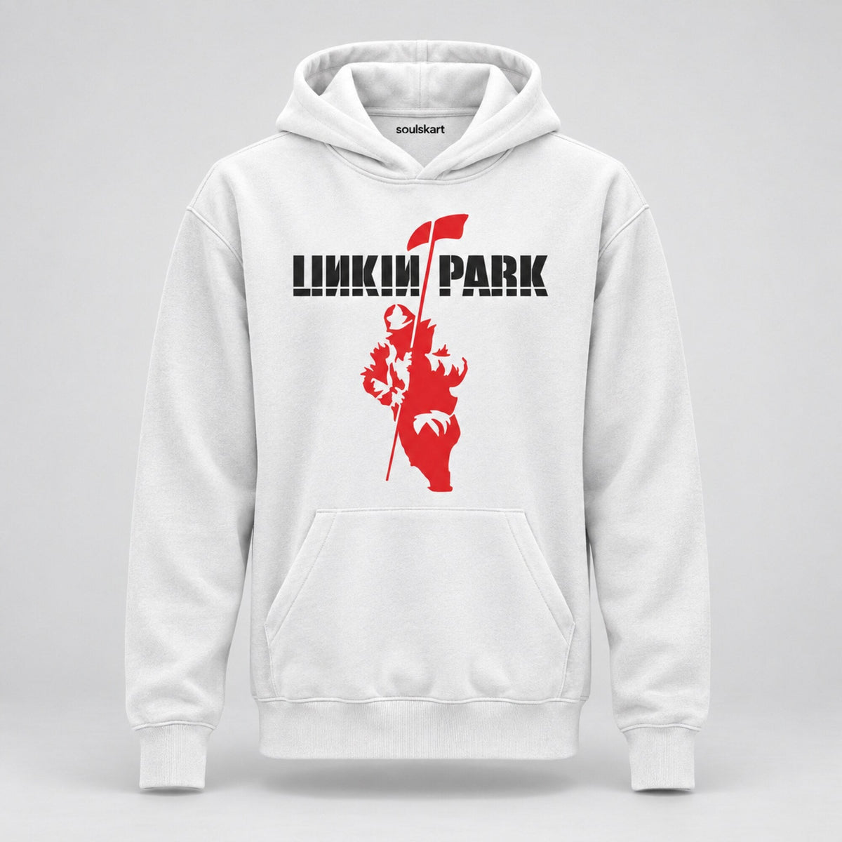 Linkin Park Red Fist and Flag Hoodie — front view
