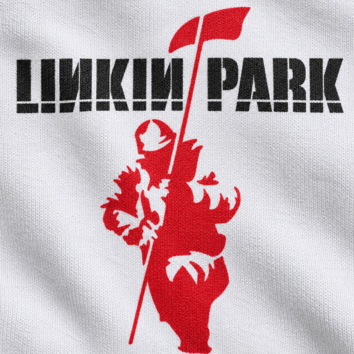 Linkin Park Red Fist and Flag Hoodie — print detail close-up