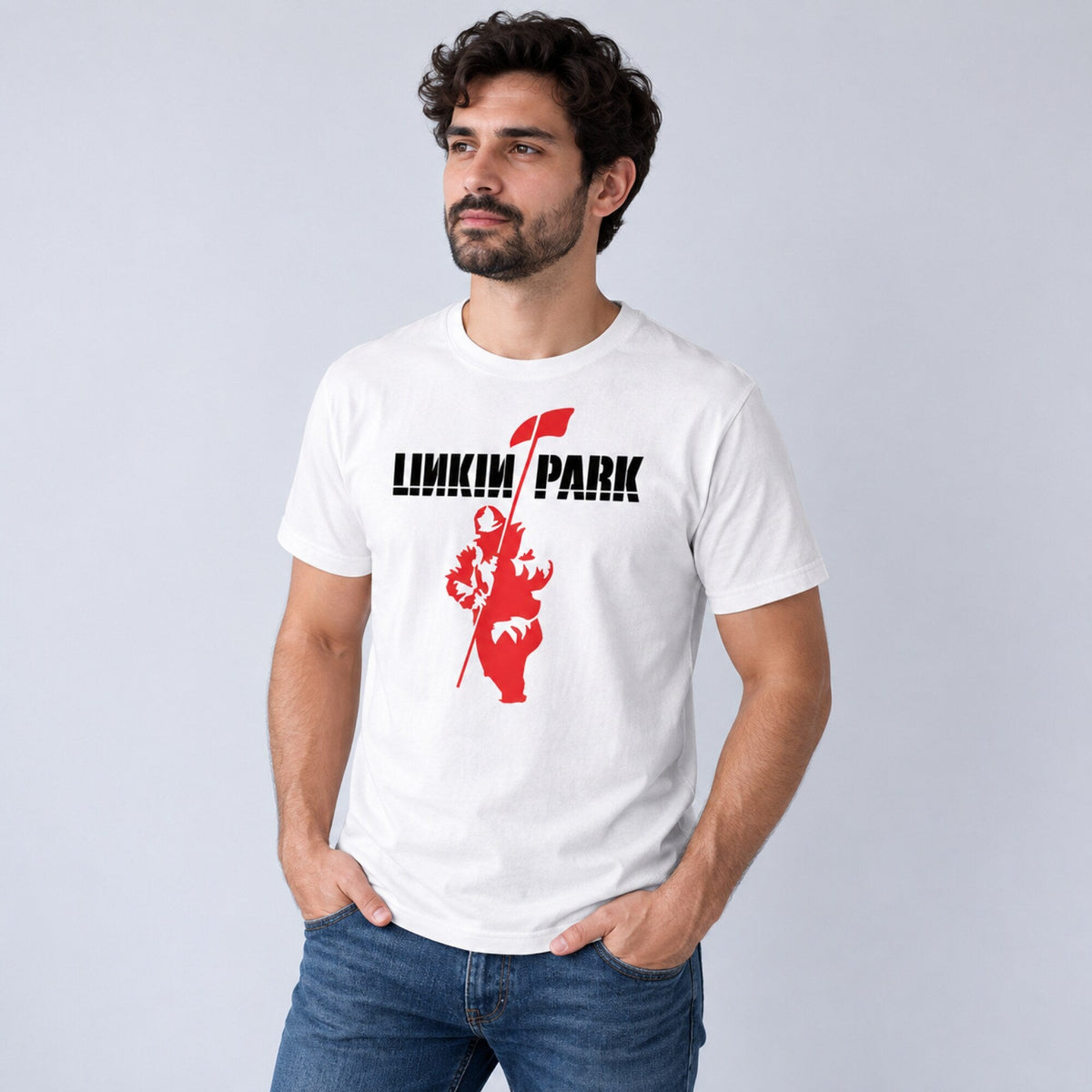 Linkin Park Unisex T-Shirt — worn on model, front