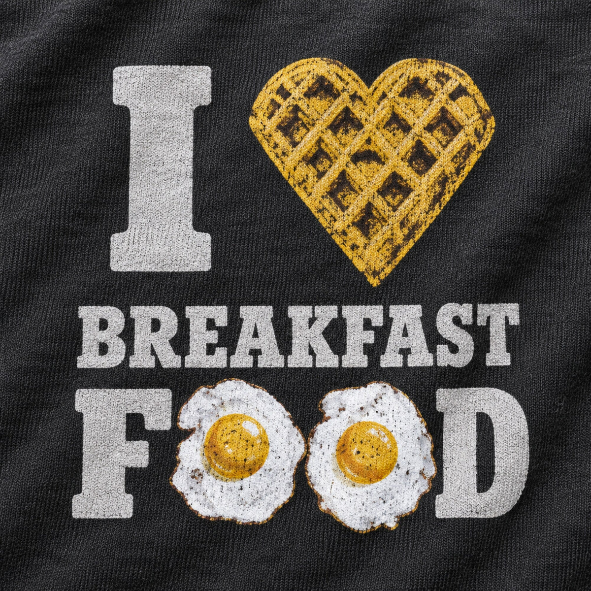 Love Breakfast Unisex T-Shirt — print detail close-up