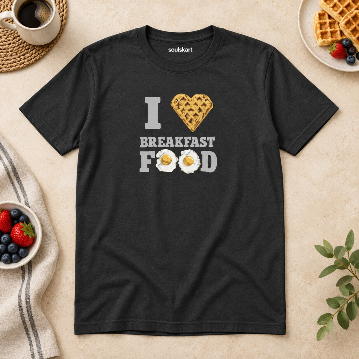 Love Breakfast Unisex T-Shirt — on hanger