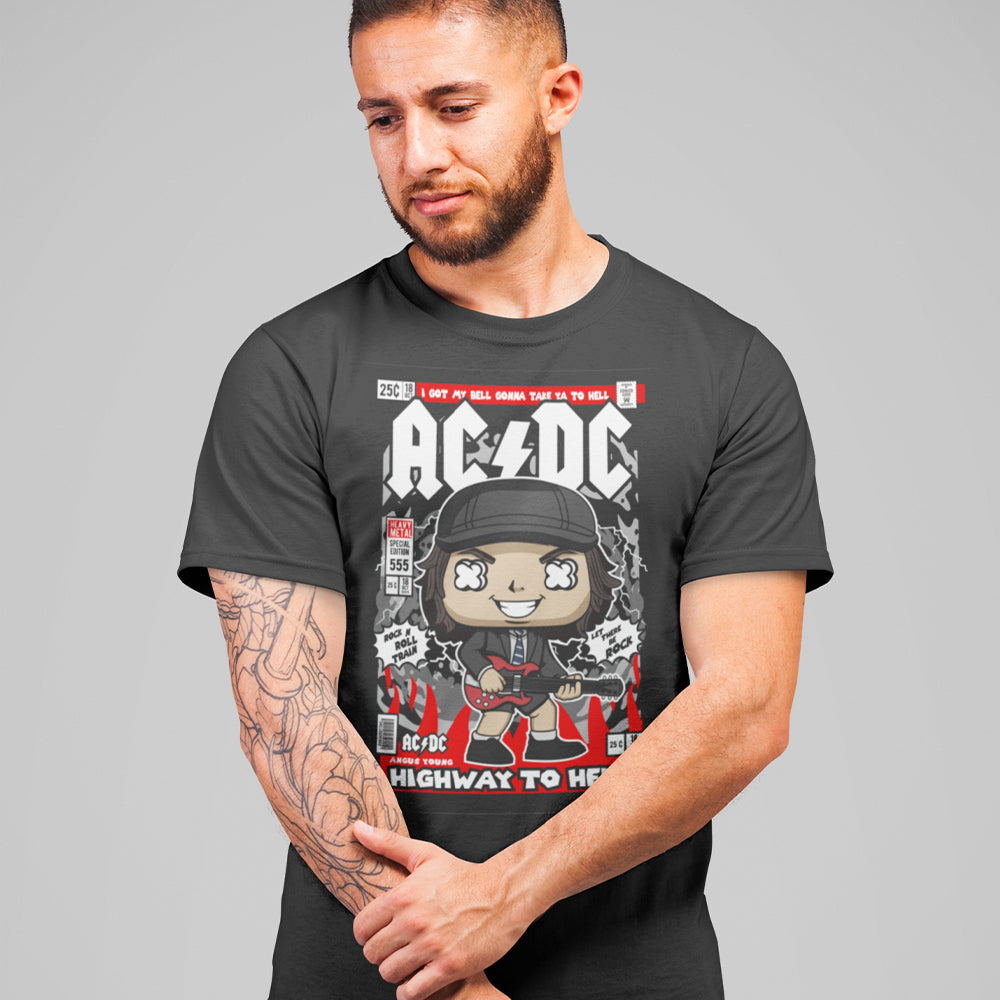 AC/DC Angus Young Pop Art Unisex T-Shirt - Front View