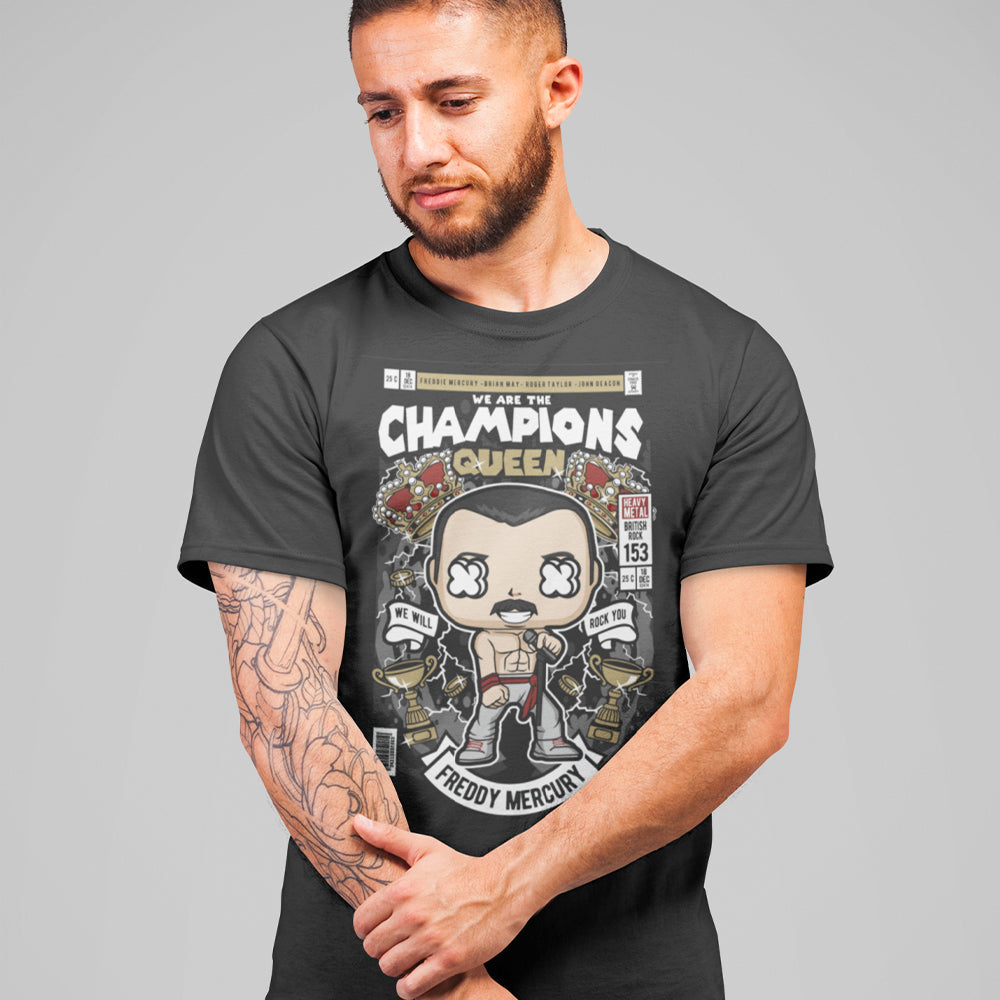 Queen We Are The Champions Pop Art Unisex T-Shirt — product photo 2