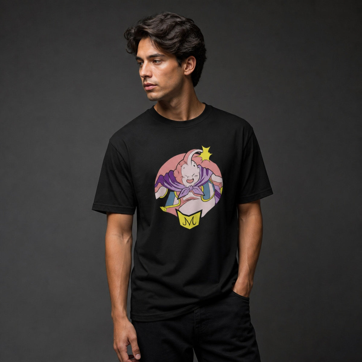 Majin Buu Mania Unisex T-Shirt — worn on model, front