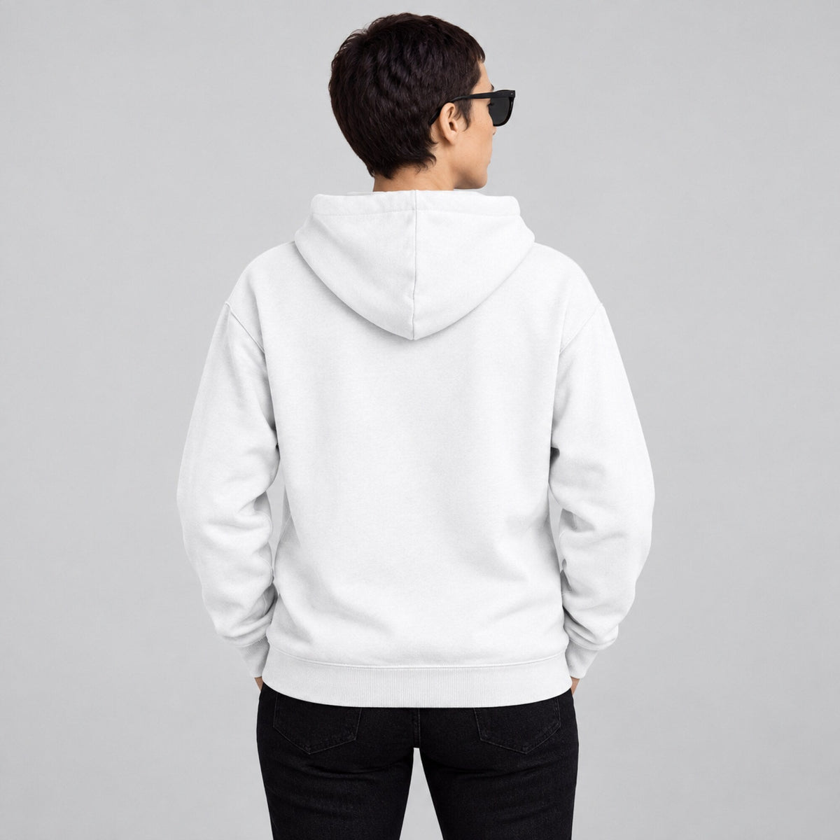 Mandalorian Star Wars Unisex Hoodie — worn on model, back