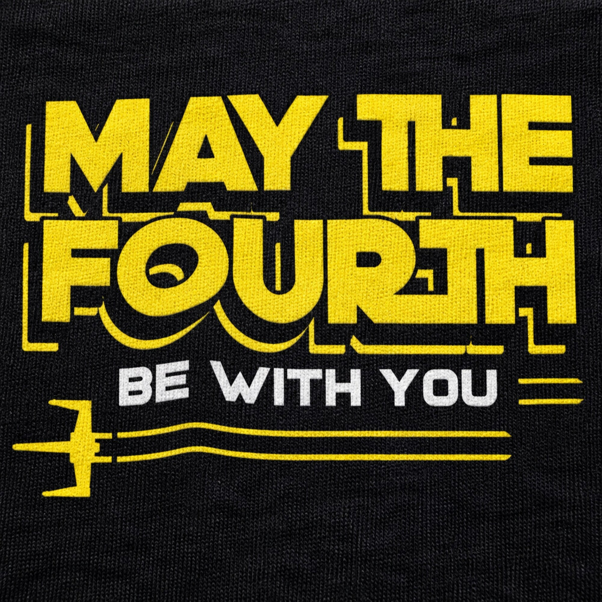 May The Fourth Lightsaber Type Tee — print detail close-up
