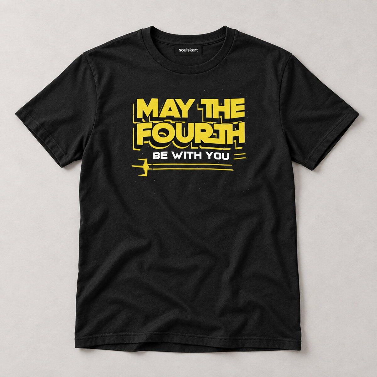 May The Fourth Lightsaber Type Tee — on hanger