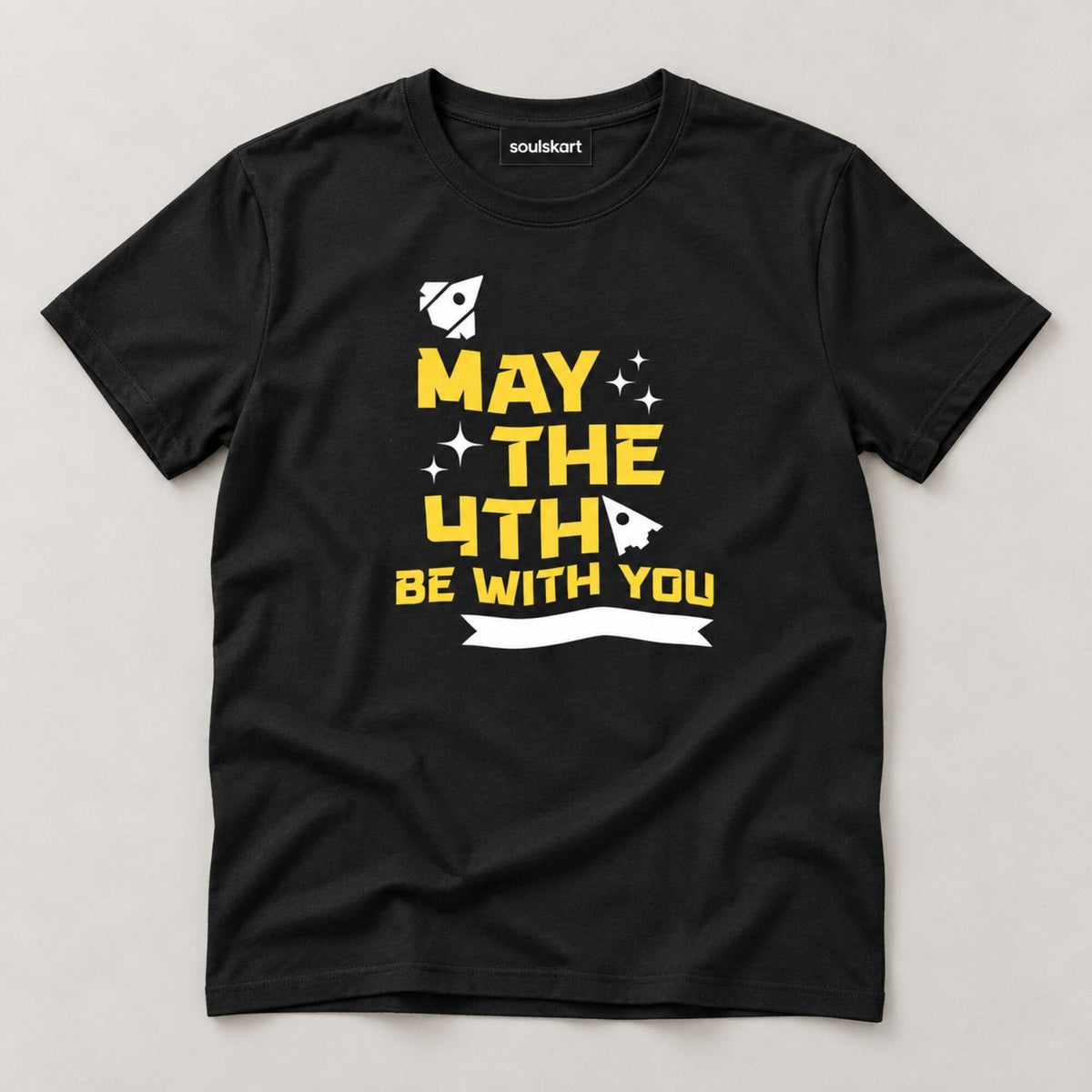 May The 4th Rockets and Stars Tee — on hanger