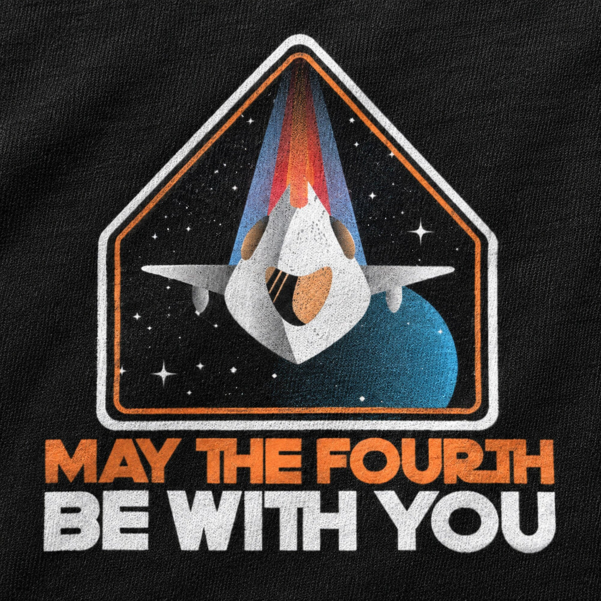 May The Fourth Starship Patch Tee — print detail close-up