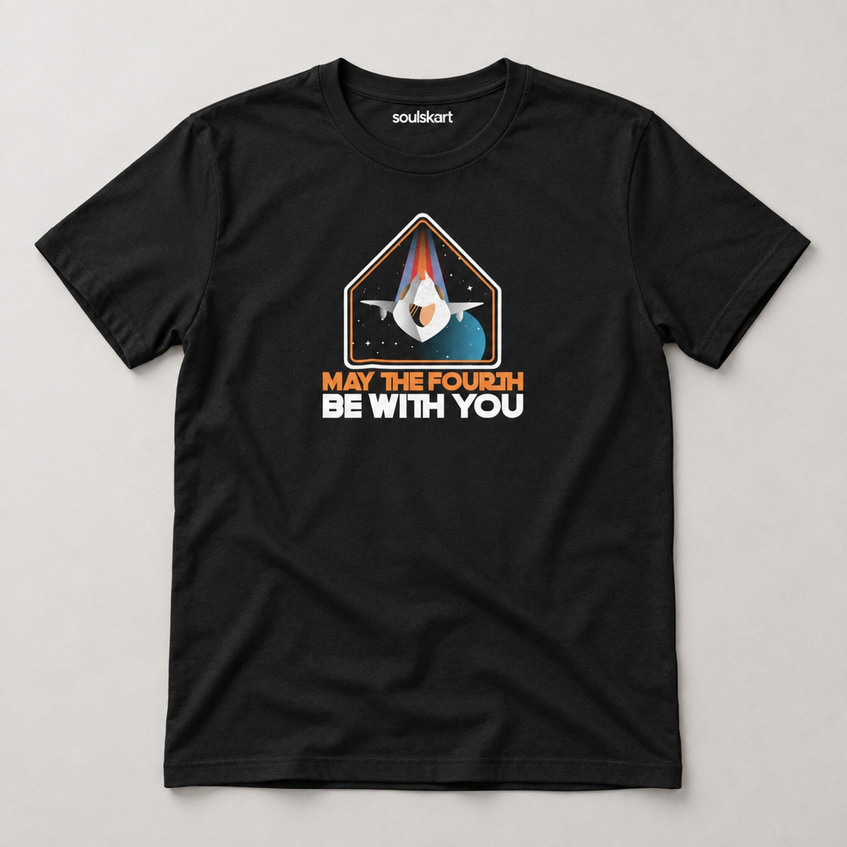 May The Fourth Starship Patch Tee — on hanger