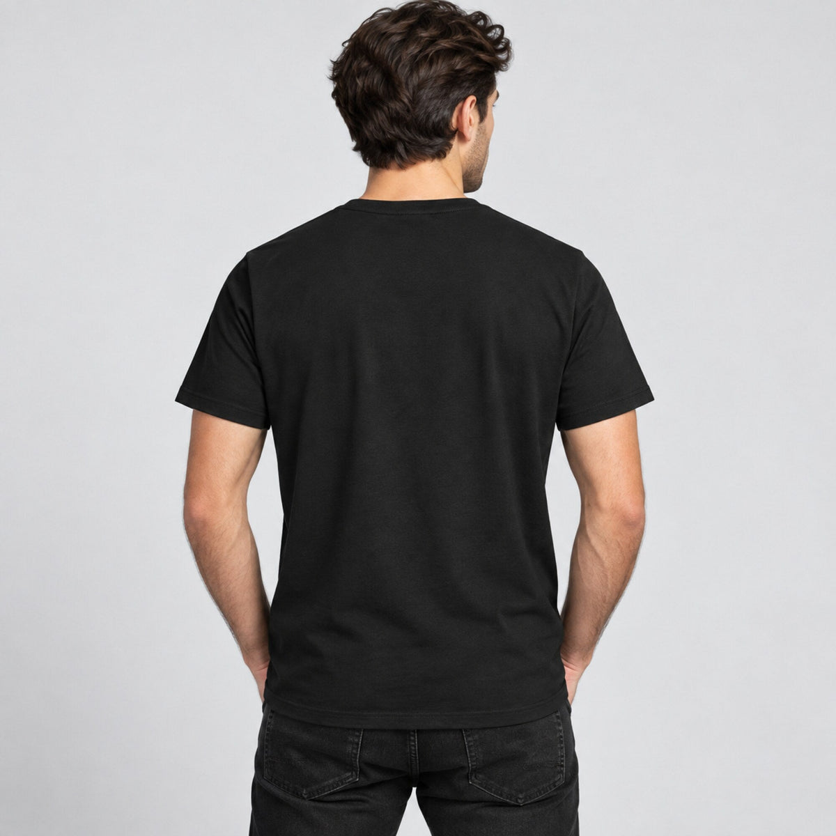 May The Fourth Yellow Block Tee — worn on model, back