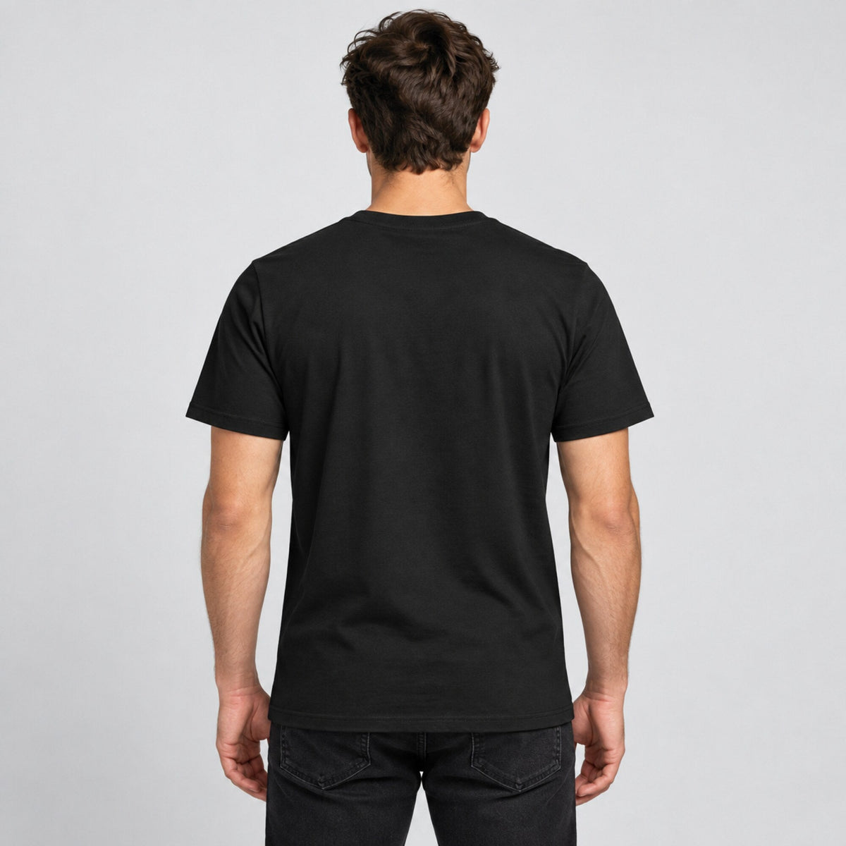 May The Fourth Barbed Wire Globe Tee — worn on model, back