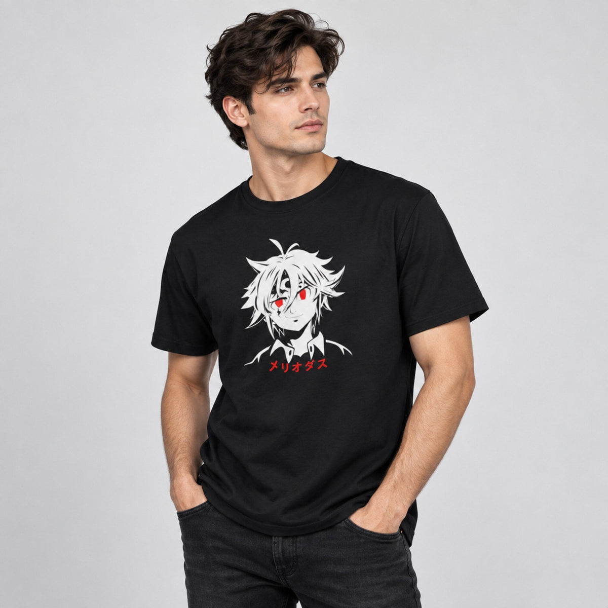 Meliodas Magic — worn on model, front
