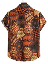 Men's Causal Printed Lycra Blend Shirts — front view