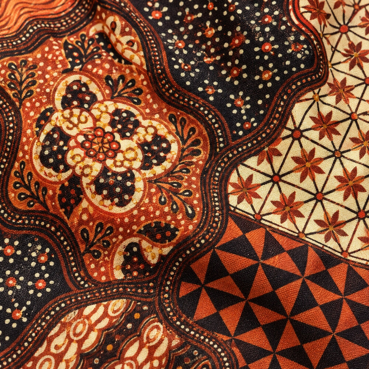 Men's Causal Printed Lycra Blend Shirts — print detail close-up