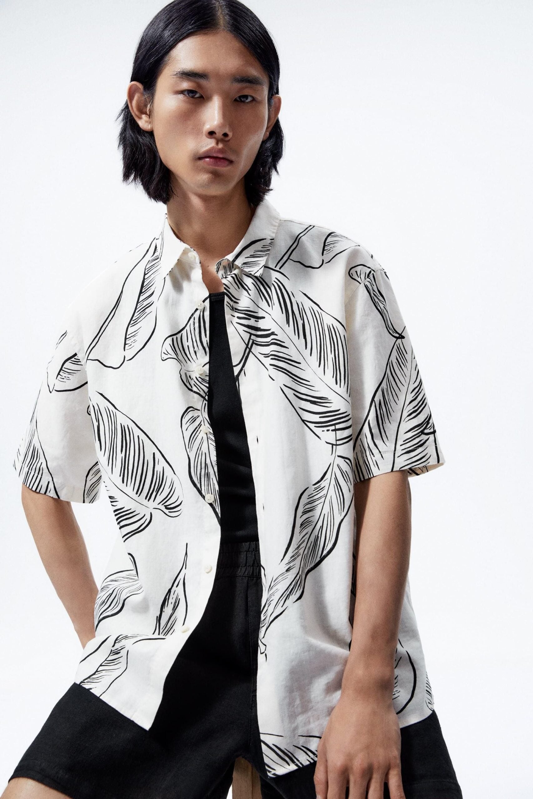 Men's Printed Cotton Half Shirts — back view