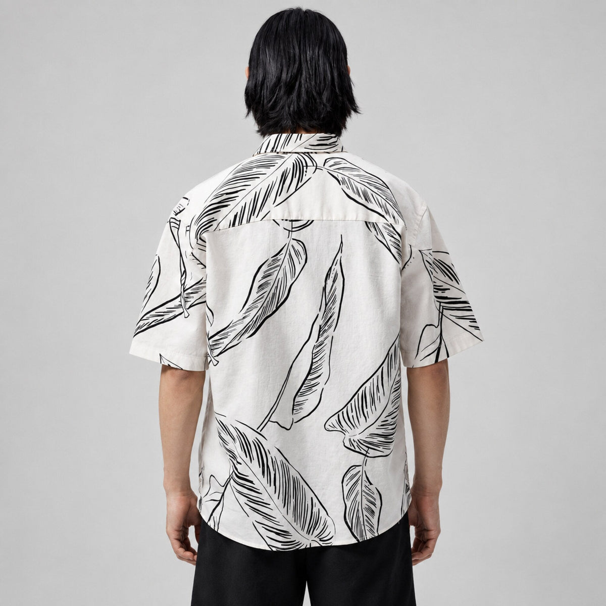 Men's Printed Cotton Half Shirts — worn on model, back