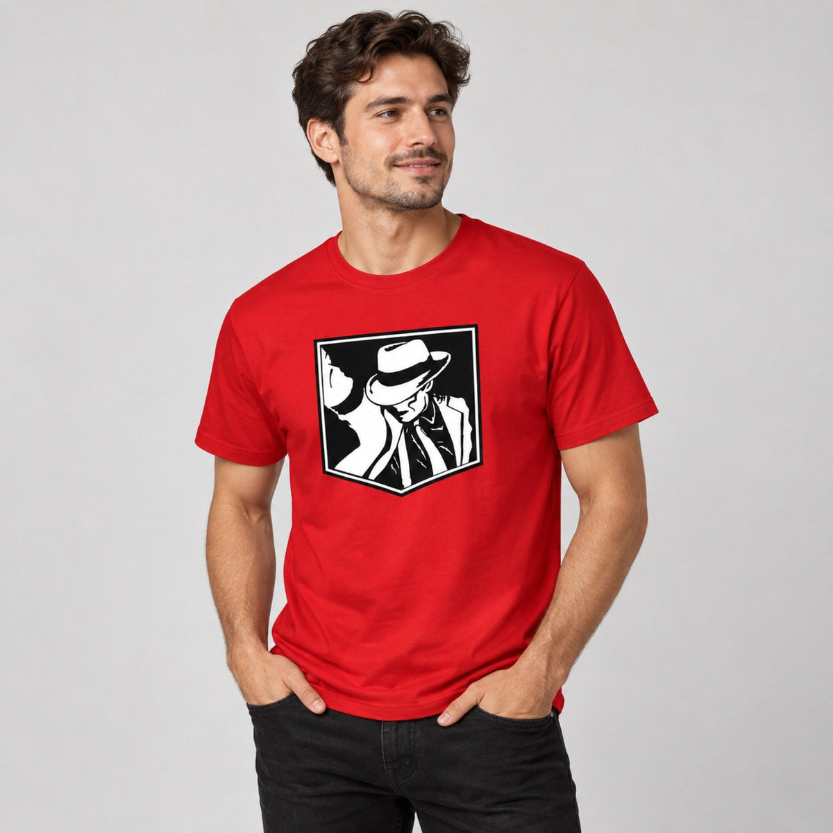Michael Jackson Inspired Unisex Tee — worn on model, front