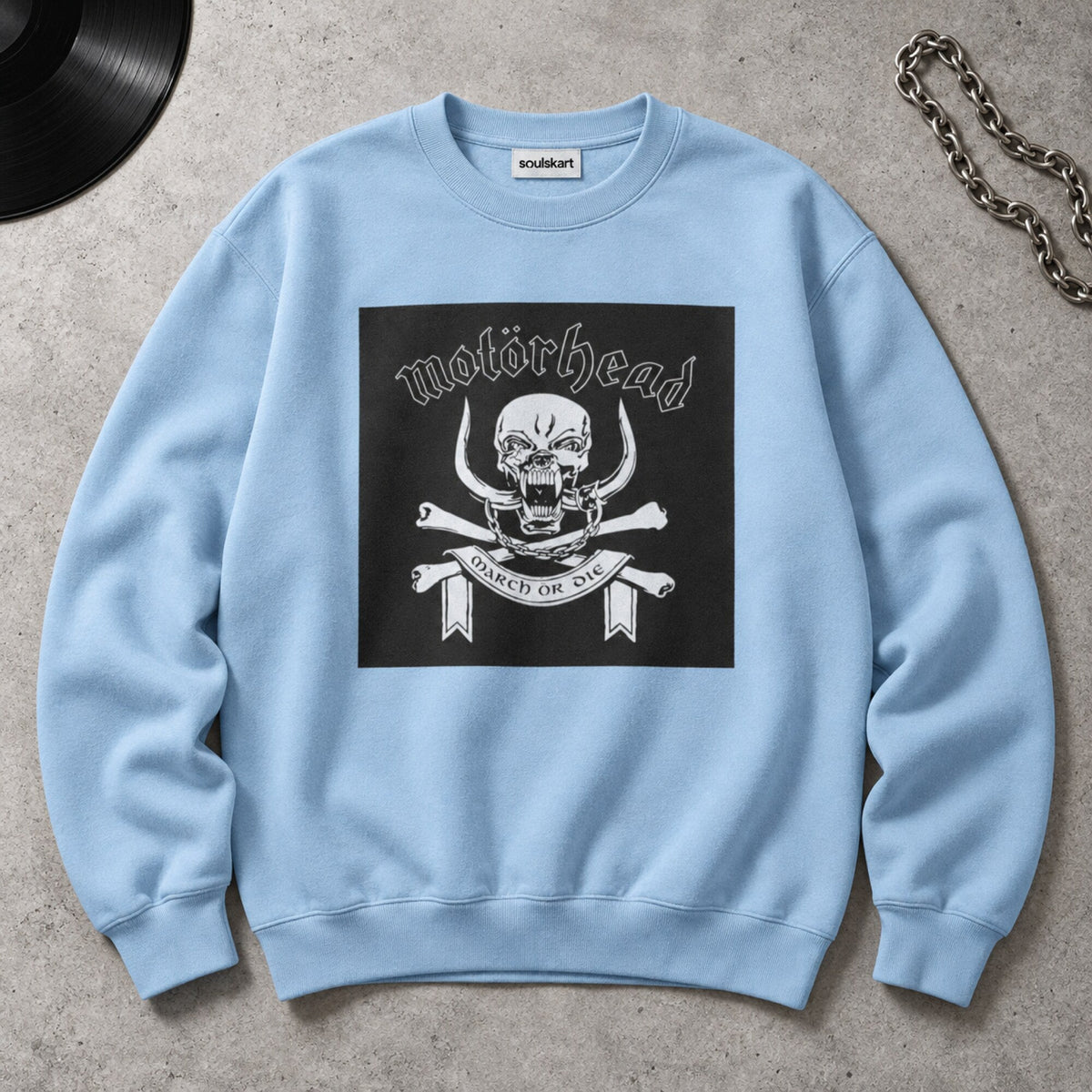 Motorhead Unisex Premium Sweatshirt — on hanger