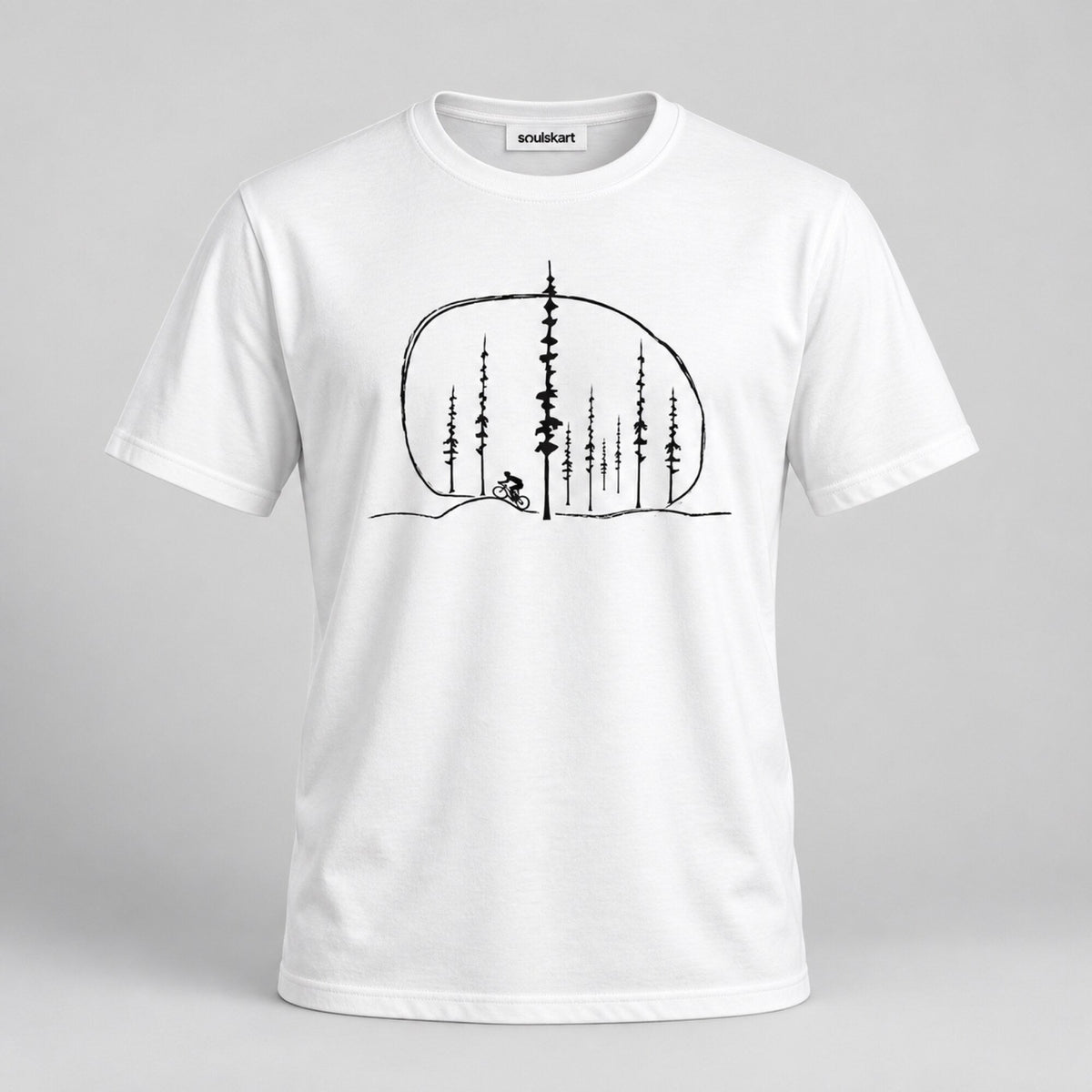 Mountain Biking Adventure Unisex Printed T-Shirt — front view