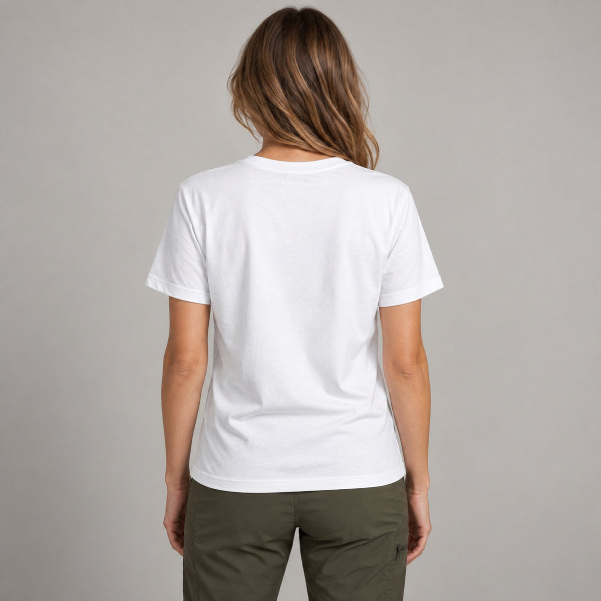 Mountain Biking Adventure Unisex Printed T-Shirt — worn on model, back