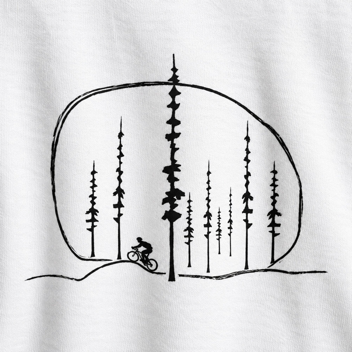 Mountain Biking Adventure Unisex Printed T-Shirt — print detail close-up