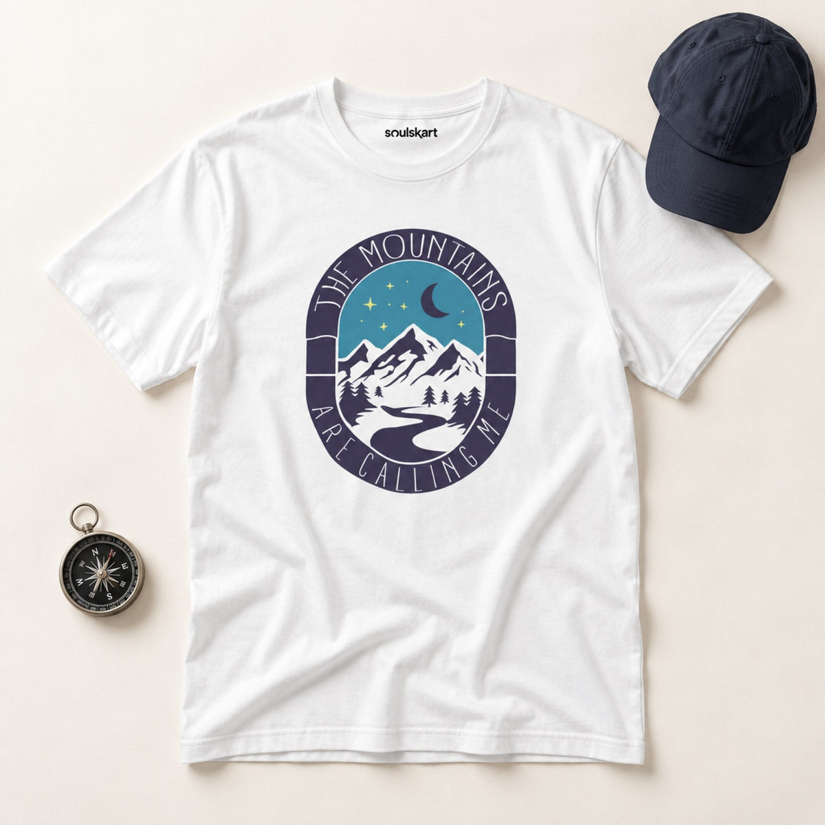 Mountains Are Calling Unisex T-Shirt — on hanger