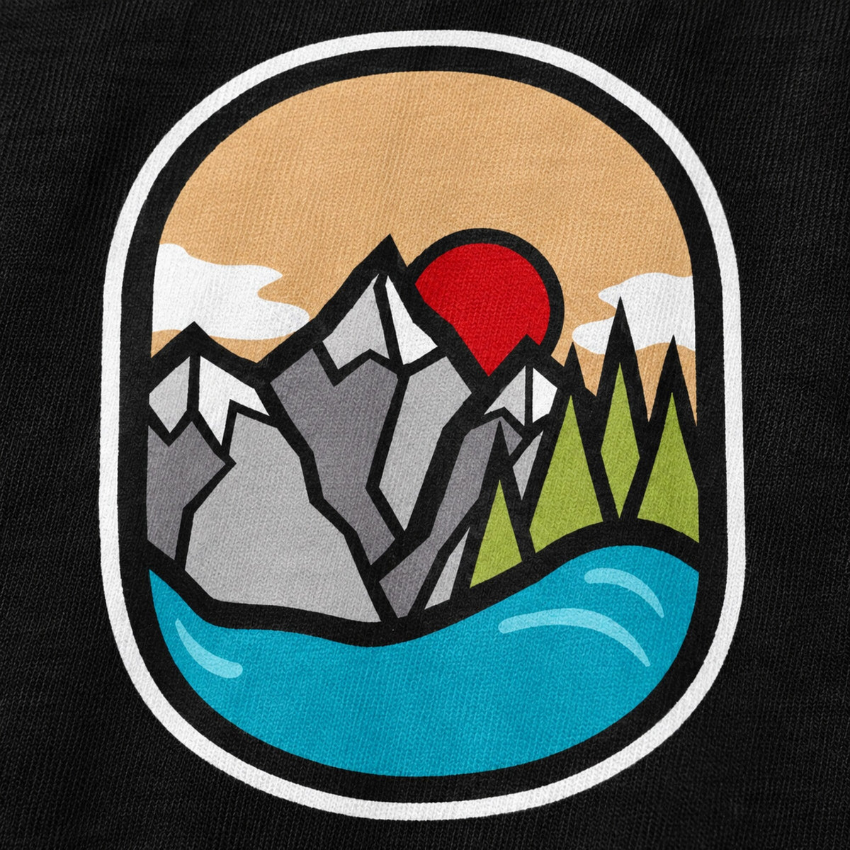 Mountains Unisex T-Shirt — print detail close-up