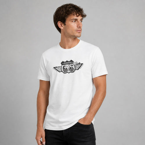 Aerosmith Route of All Evil Tour Tee — worn on model, front