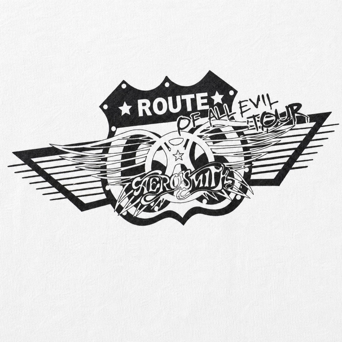 Aerosmith Route of All Evil Tour Tee — print detail close-up