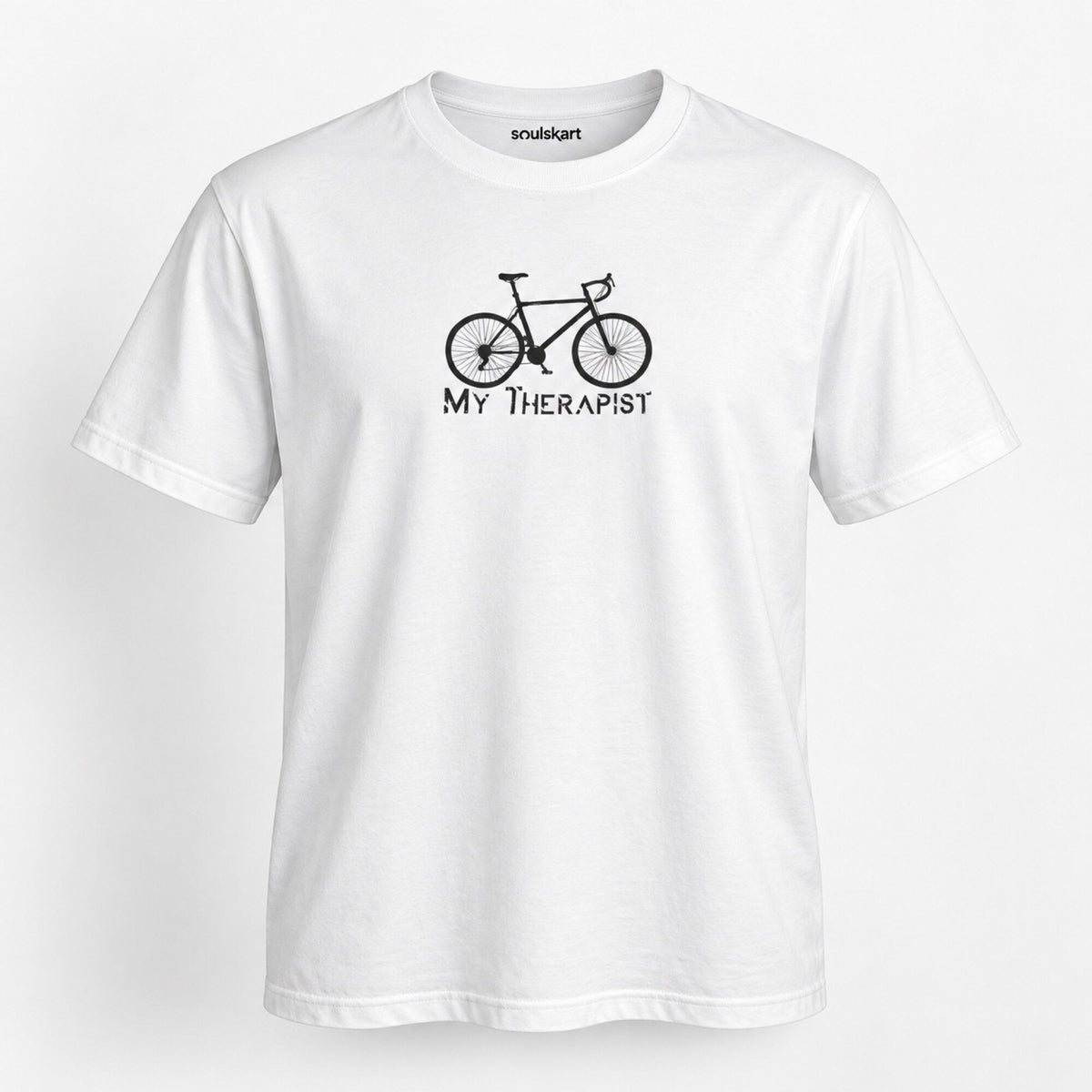 My Therapist Cycling Unisex Printed T-Shirt — front view