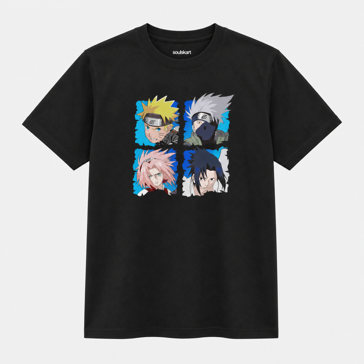 Naruto Shippuden Squad Goals T-Shirt: Unleash Your Inner Ninja with Naruto, Sakura, Kakashi & Sasuke - Eco-Friendly Anime Magic