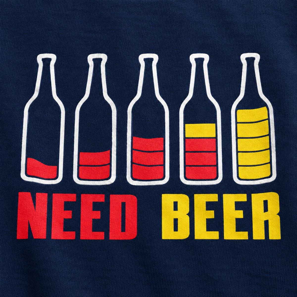 NEED BEER T-Shirt — print detail close-up