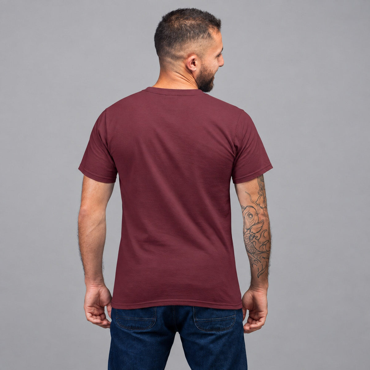 Never Go Never Know Unisex T-Shirt — worn on model, back