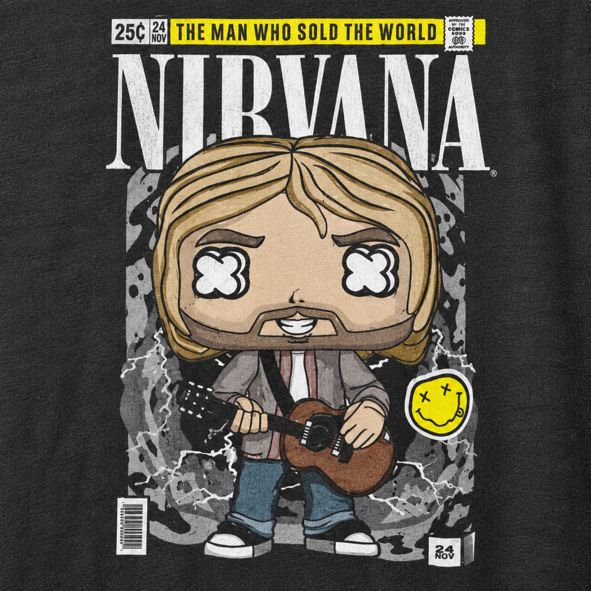 Nirvana Man Who Sold The World Tee — print detail close-up