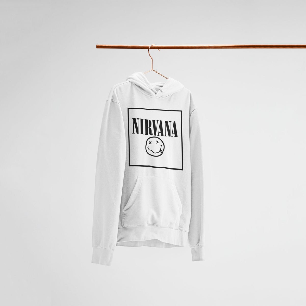 Nirvana Unisex White Hoodie — main product image