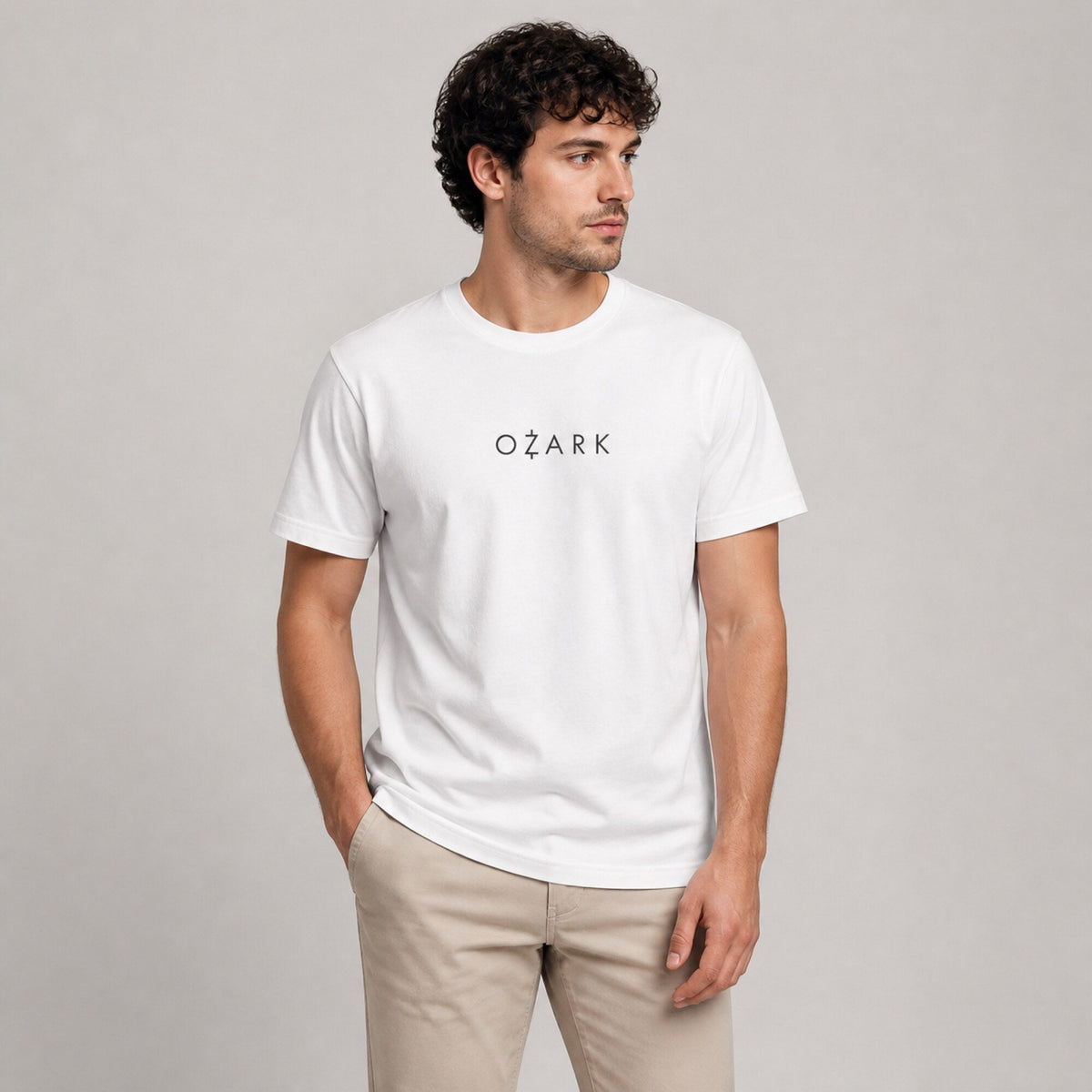 Ozark Vibes Unisex Tee — worn on model, front