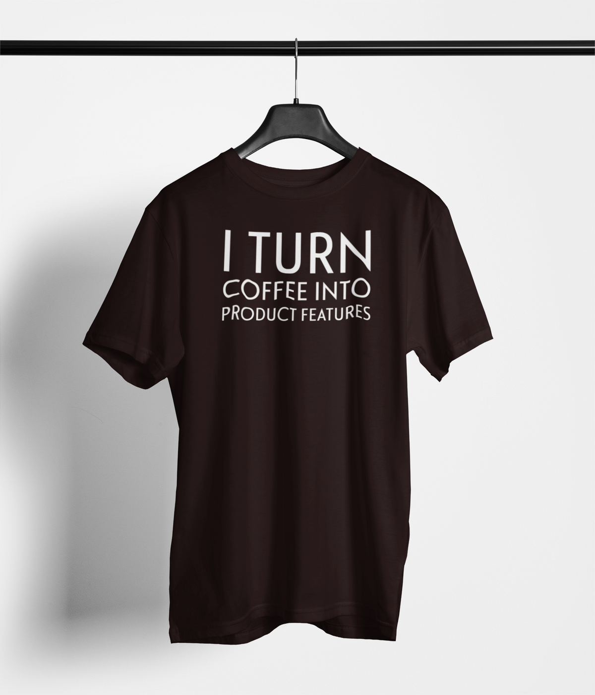 Product Manager Tee ‘I Turn Coffee Into Product Features’ — main product image