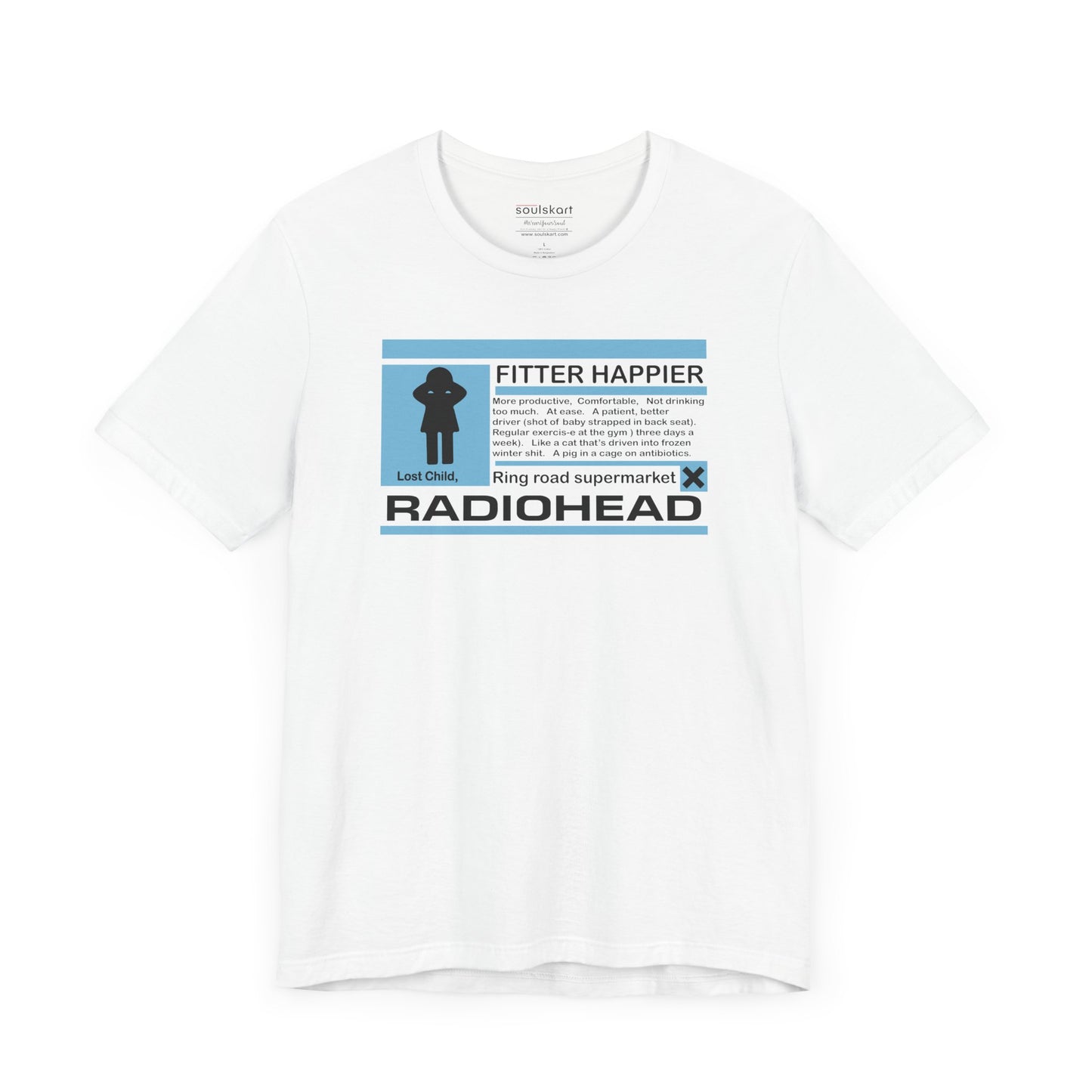 Radiohead Fitter Happier Tee — side view