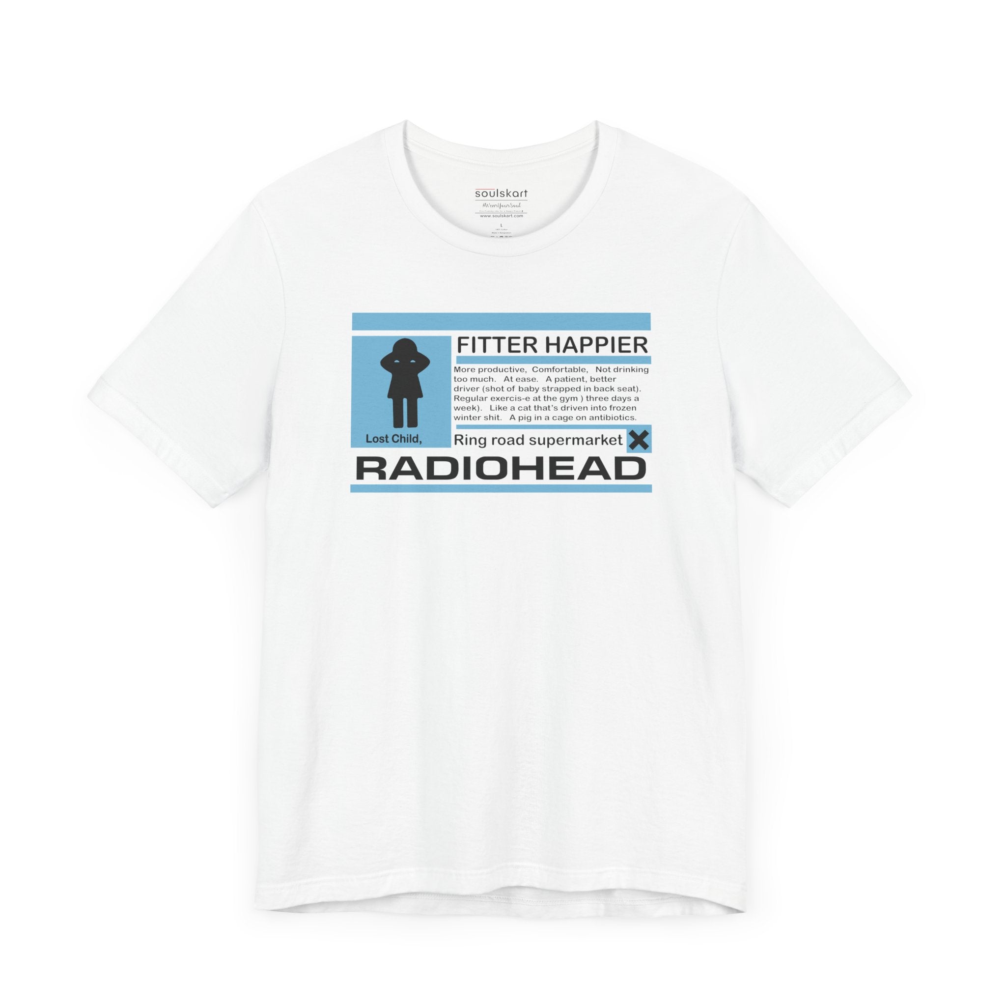 Radiohead Fitter Happier Tee — side view